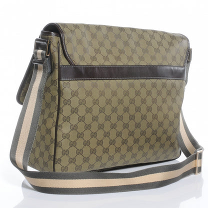 Gucci Monogram Medium Flap Messenger Bag Beige 3 of 7