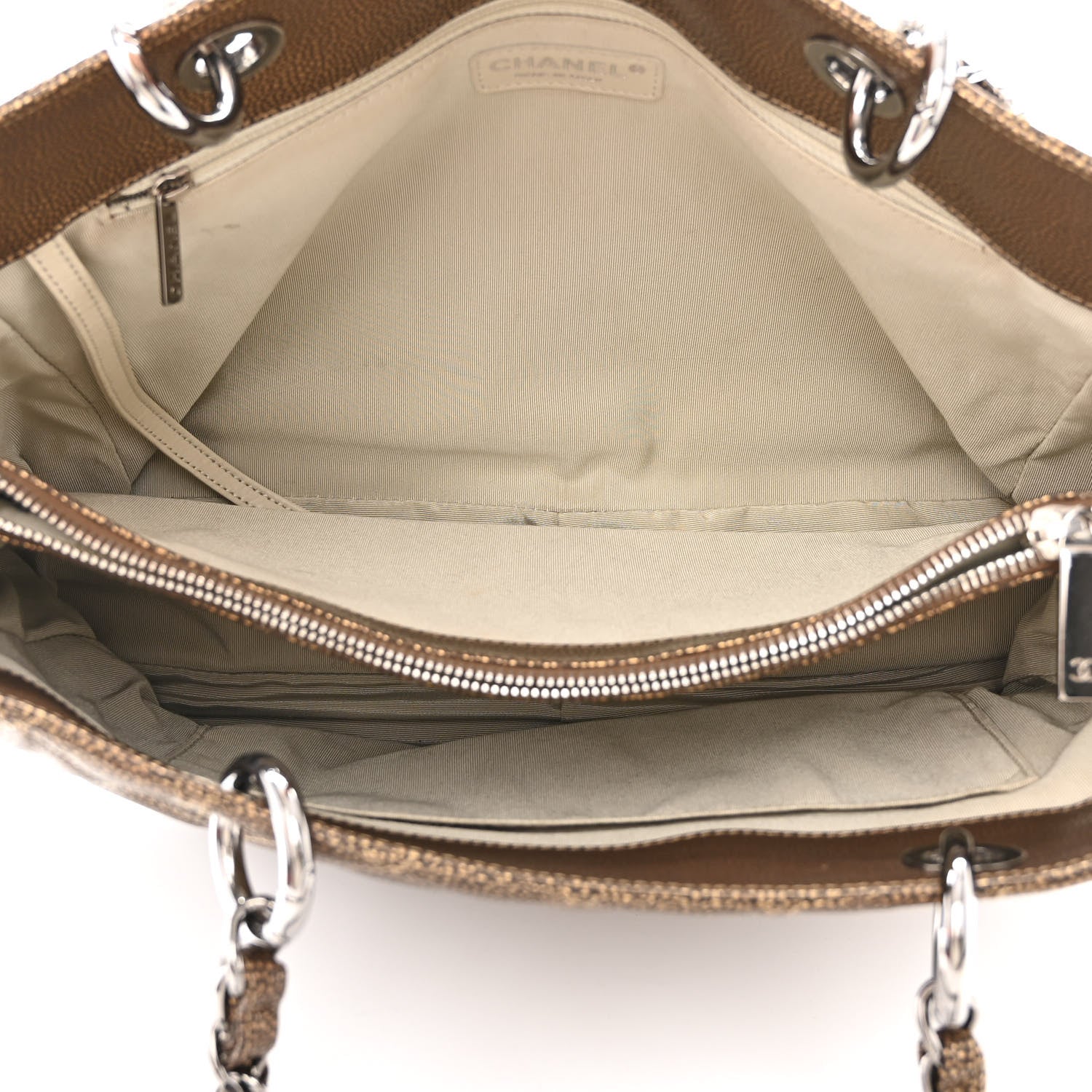 Chanel Metallic Caviar Quilted Grand Shopping Tote GST Bronze 5 of 10