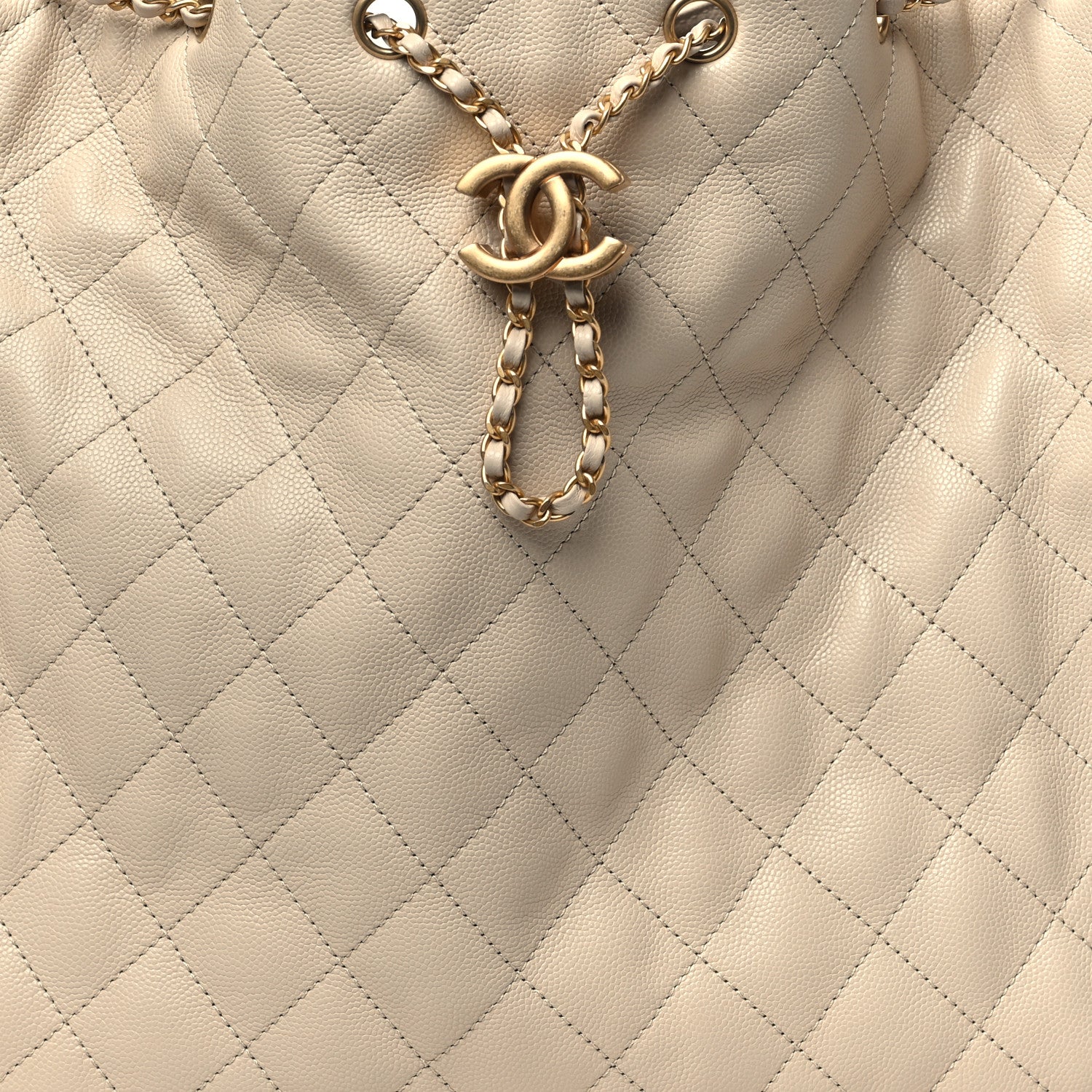 Chanel Caviar Quilted Medium Chanel 25 Handbag Beige 9 of 11