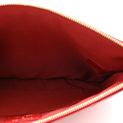 Chanel Lambskin Quilted Flap Cosmetic Case Red 6 of 8