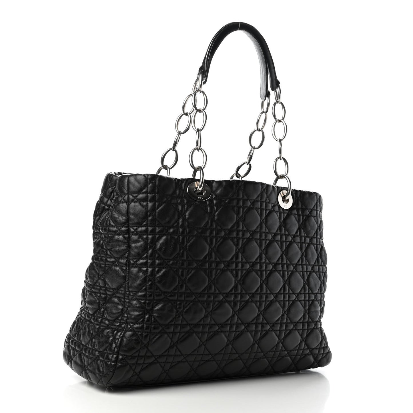 Lambskin Cannage Large Dior Soft Shopping Tote Black