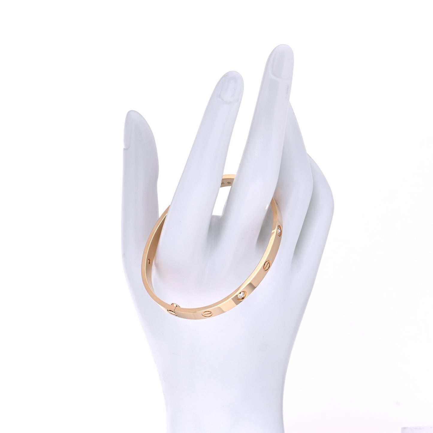 18K Yellow Gold 4 Diamond LOVE Bracelet 18