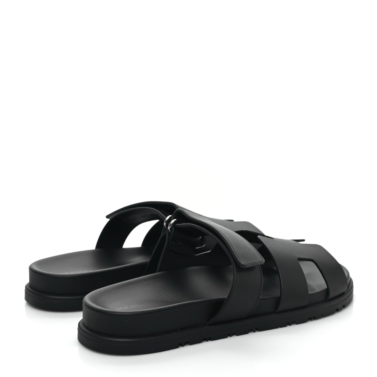 Hermes Calfskin Womens Chypre Sandals 39 Black 5 of 9