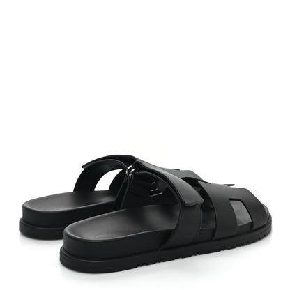 Hermes Calfskin Womens Chypre Sandals 39 Black 5 of 9