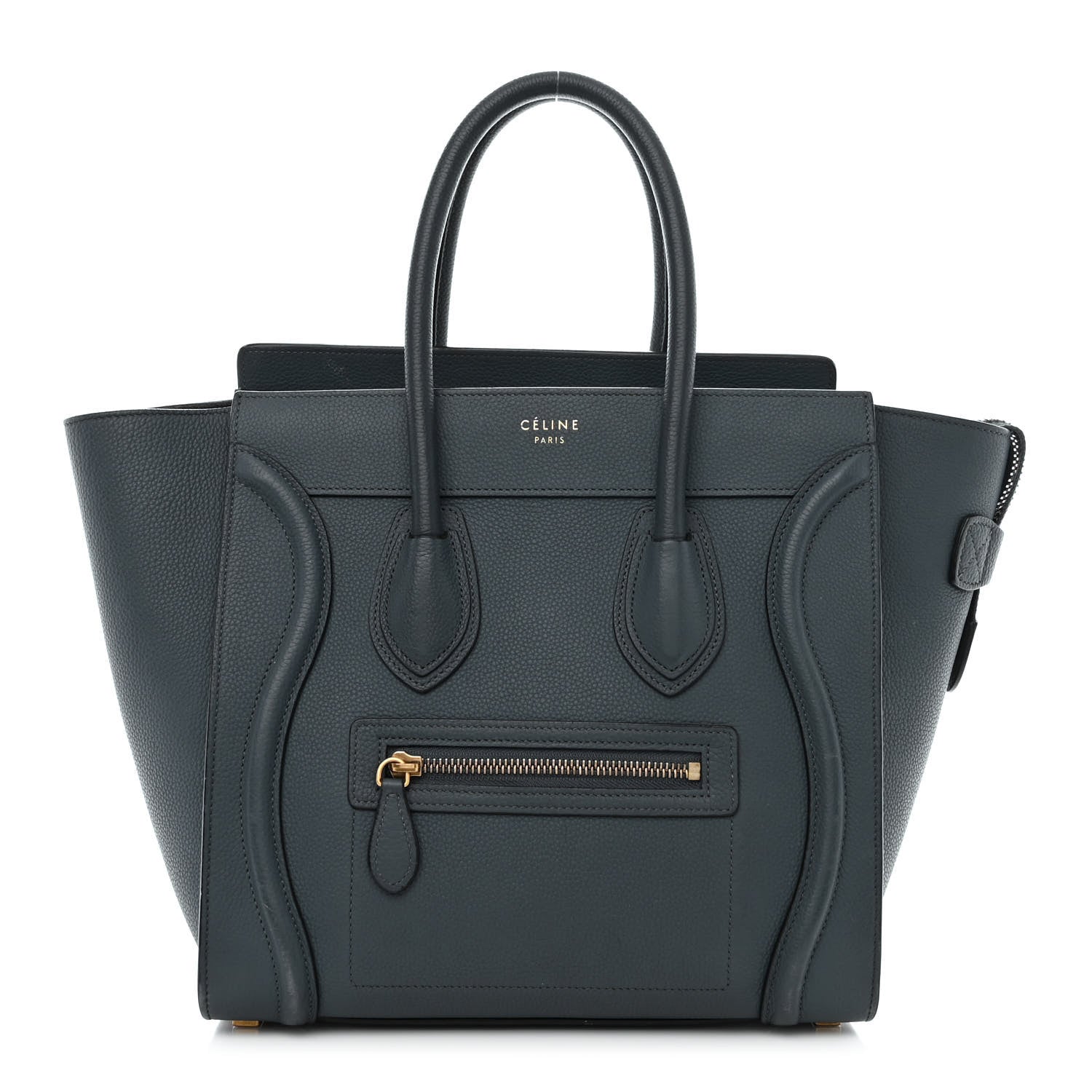 Celine Drummed Calfskin Micro Luggage Petrol 1 of 16