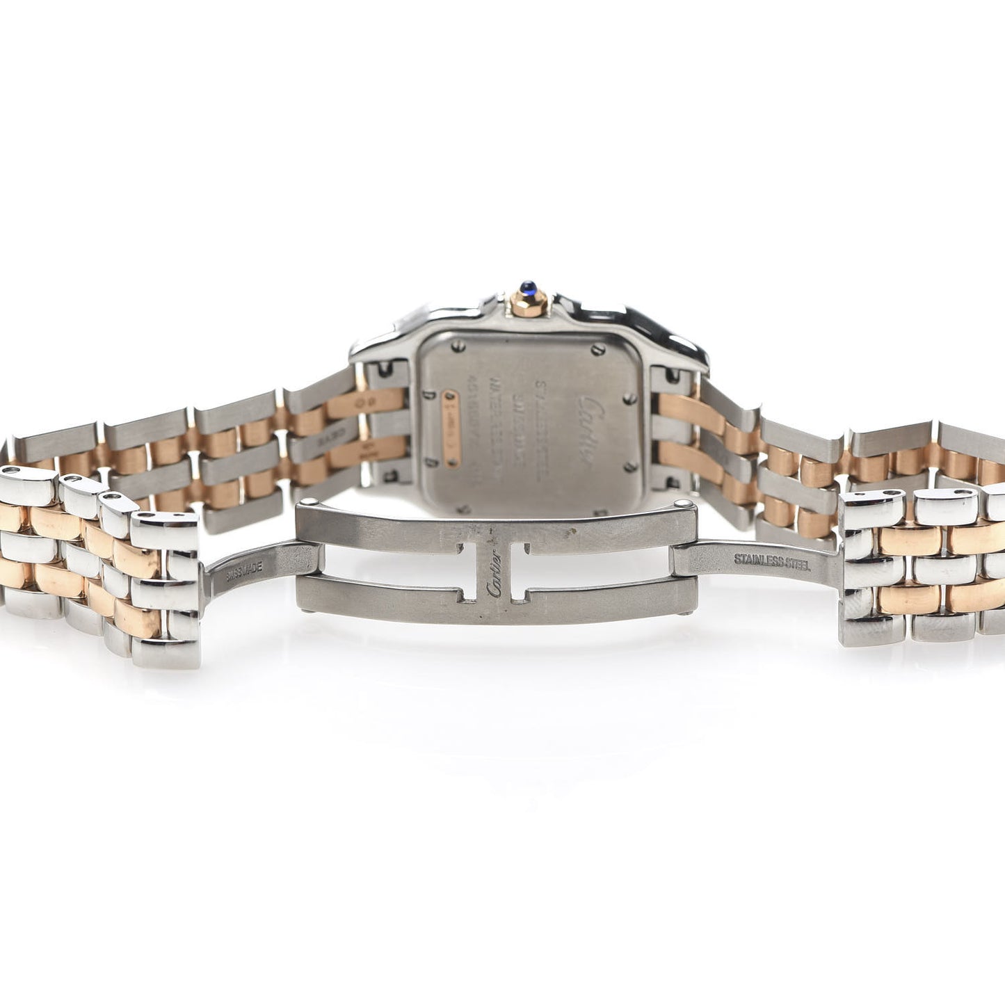 Stainless Steel 18K Pink Gold Diamond 27mm Panthere Quartz Watch