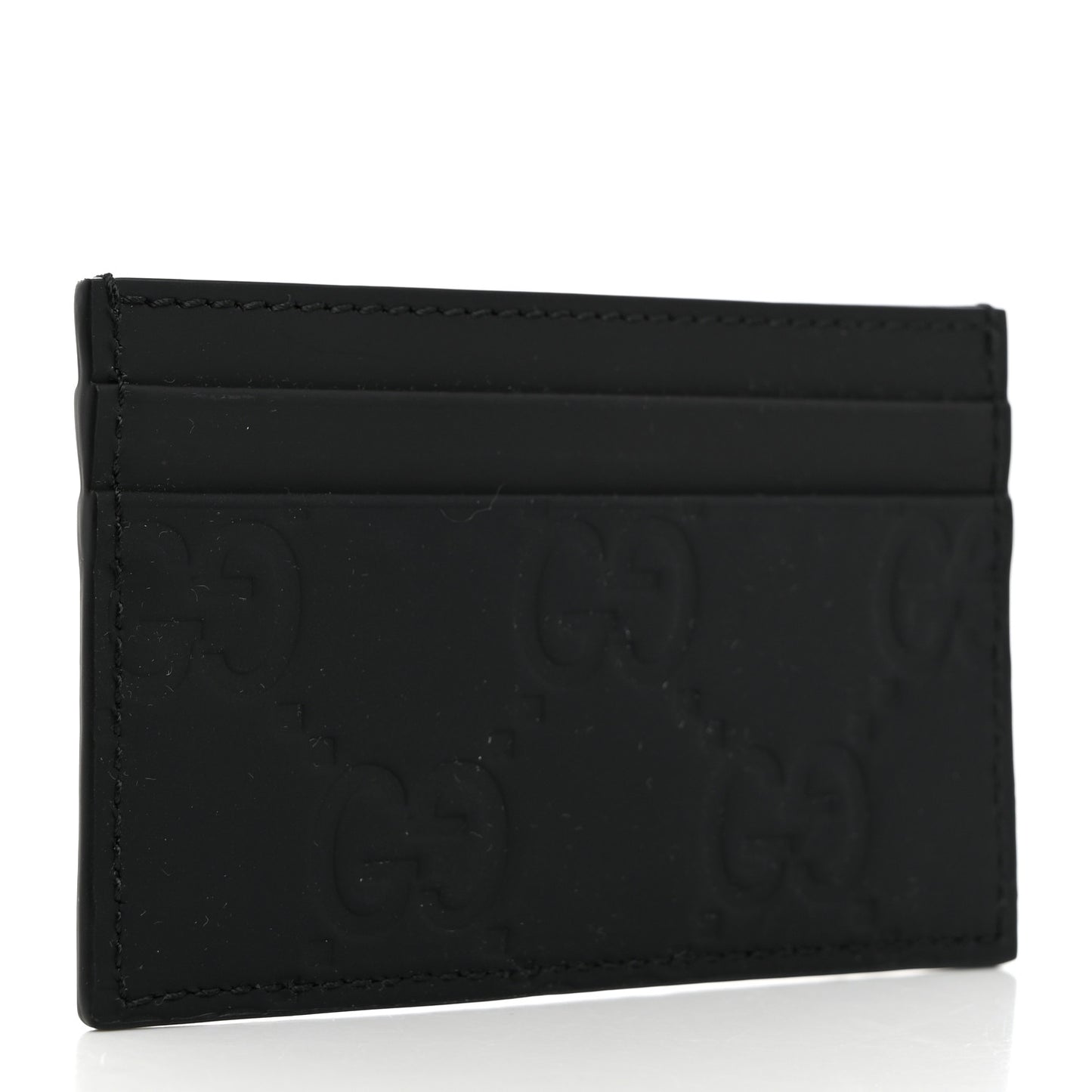 Rubber Effect GG Embossed Card Holder Black
