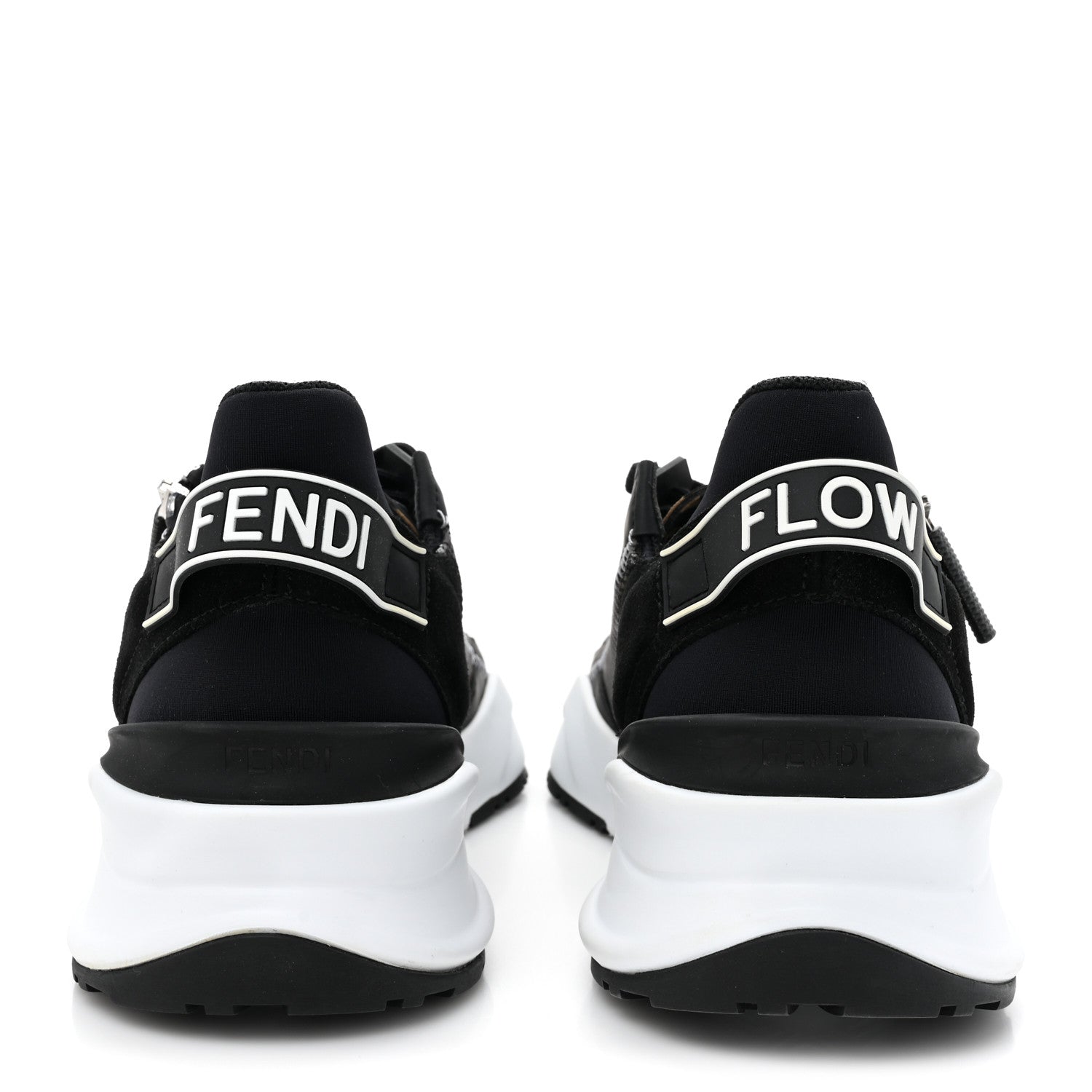 Fendi X SARAH COLEMAN Nylon Suede Lycra FF Vertigo Fendi Flow Low Top Sneakers 40 Transparent Black 5 of 11