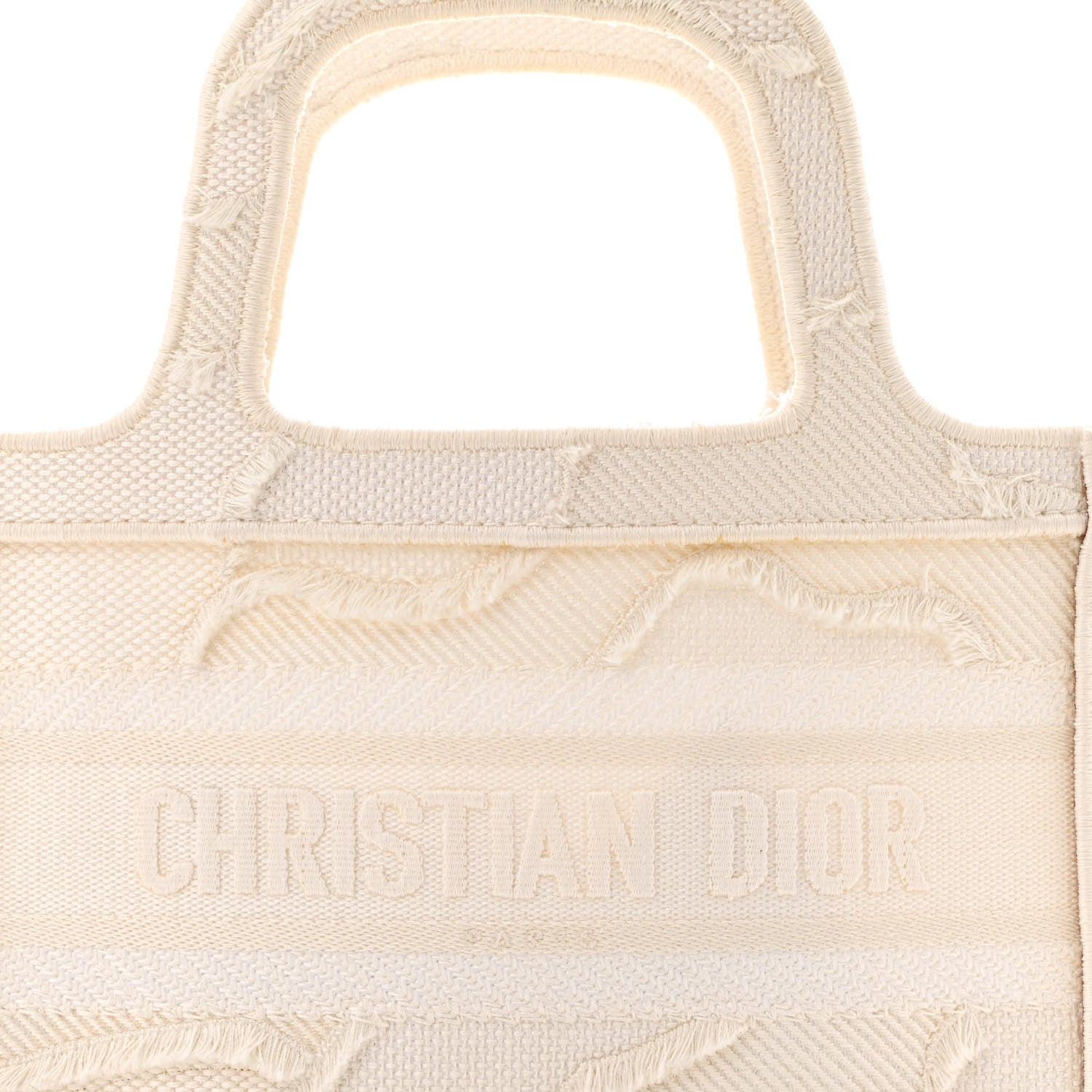 Christian Dior Canvas Embroidered Camouflage Mini Book Tote White 8 of 10