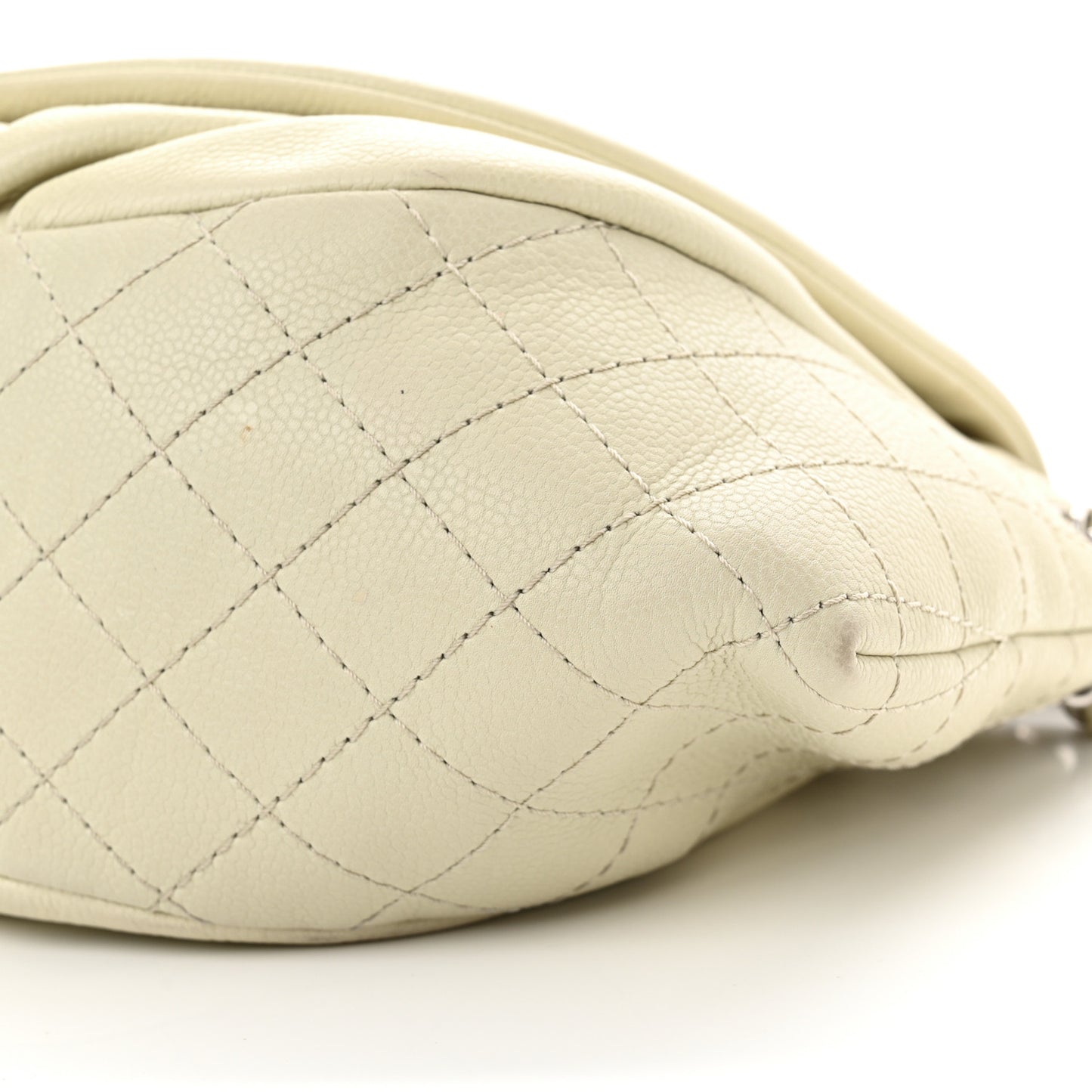 Caviar Half Moon Wallet On Chain WOC White