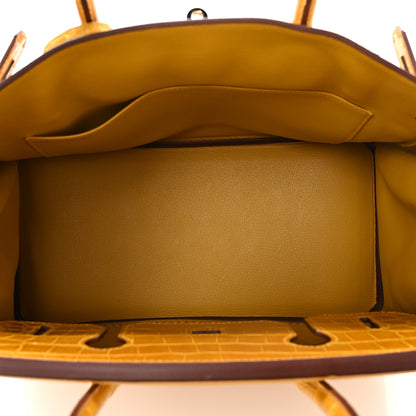 Hermes Togo Shiny Niloticus Crocodile Birkin Touch 30 Jaune Ambre 5 of 11