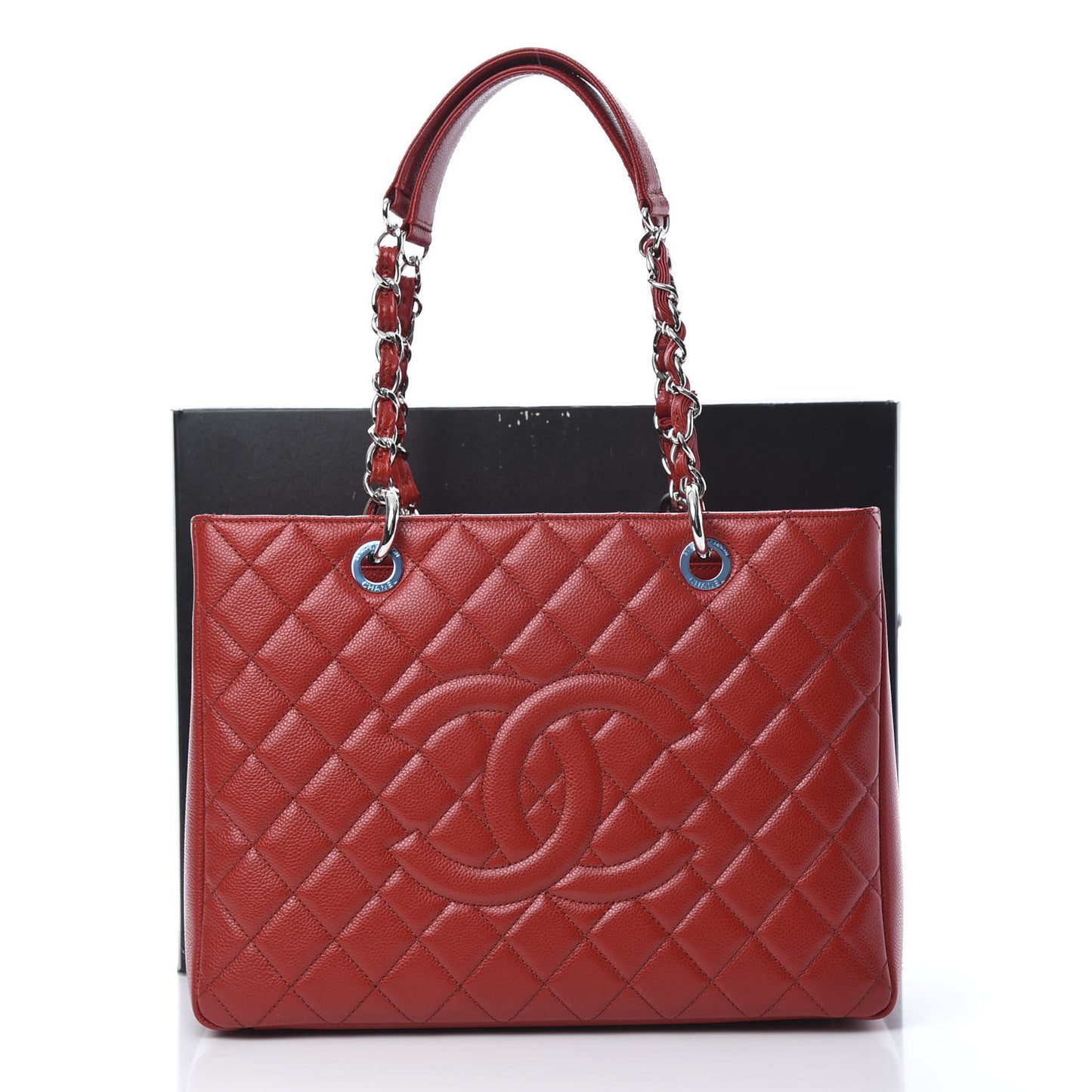 Caviar Quilted Grand Shopping Tote GST Red