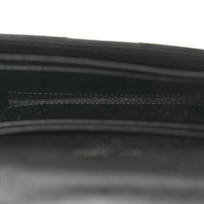 Saint Laurent Grain De Poudre Matelasse Chevron Small Monochrome Monogram Envelope Wallet Black 5 of 7