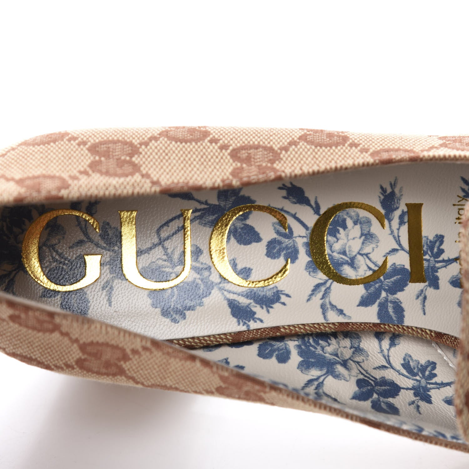 Gucci Monogram GG Victoire 55mm Loafer Pumps 38.5 Beige Ruggine 7 of 10