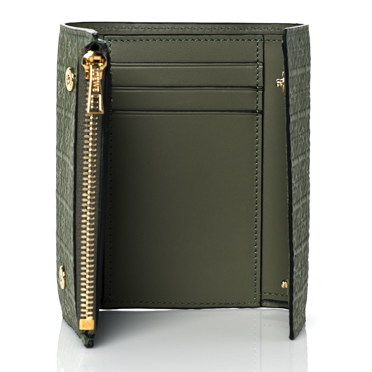 Loewe Calfskin Embossed Small Wallet Avocado 5 of 9