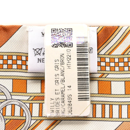 Hermes Silk Brides et Gris Twilly Caramel White Bronze 3 of 4
