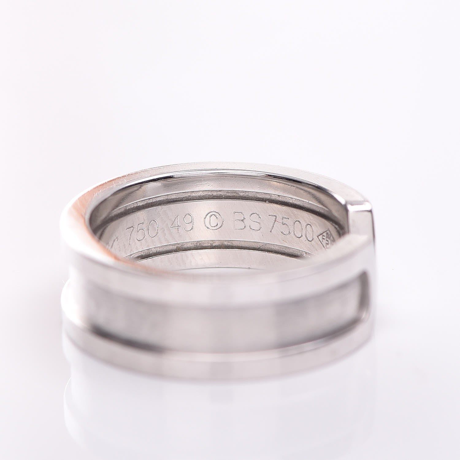 Cartier 18K White Gold 6.5mm C De Ring 49 4.75 6 of 6