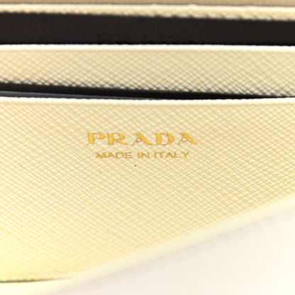 Prada Saffiano Shine Monochrome Mini Flap Crossbody Wristlet Bag Bianco 6 of 10