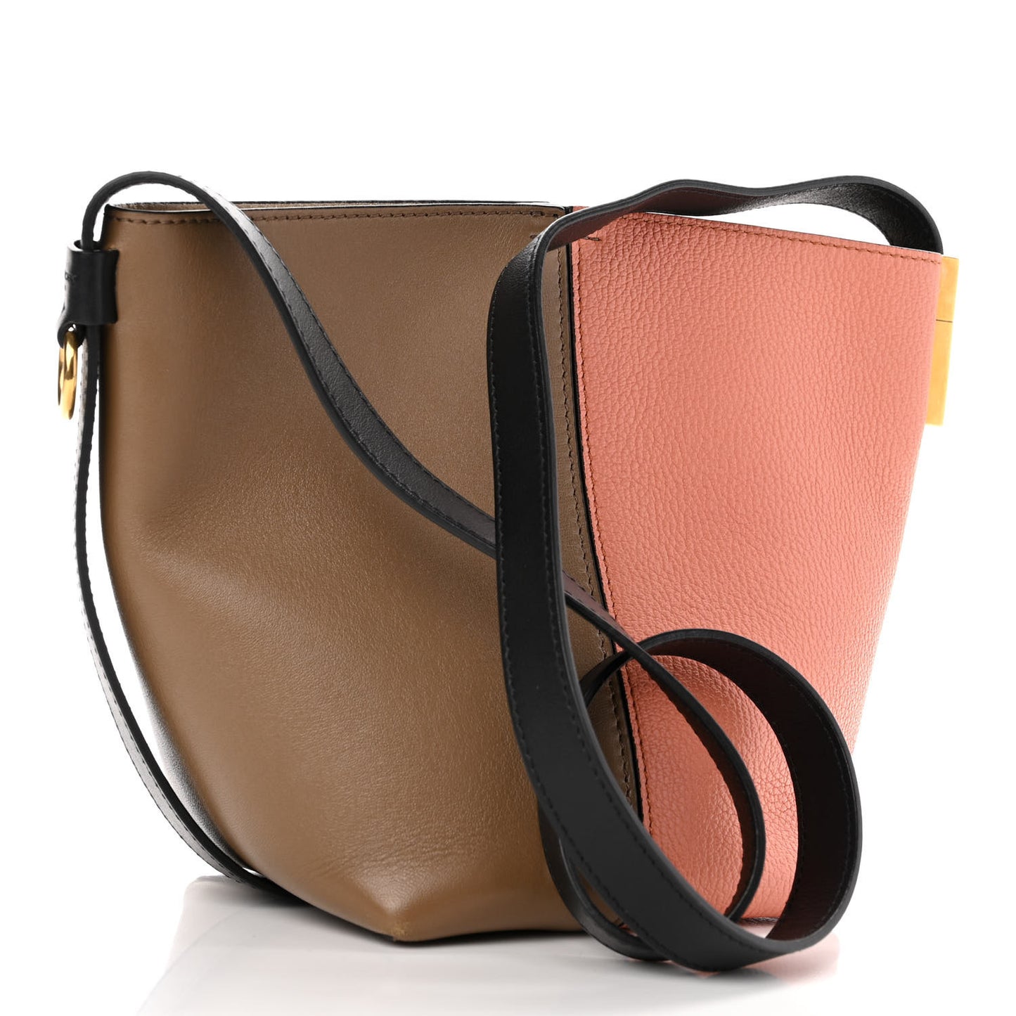 Sugar Goatskin Calfskin Mini GV Bucket Bag Coral Taupe