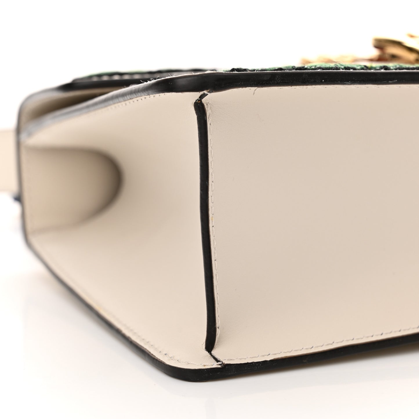 Calfskin Embroidered Small Sylvie Shoulder Bag White