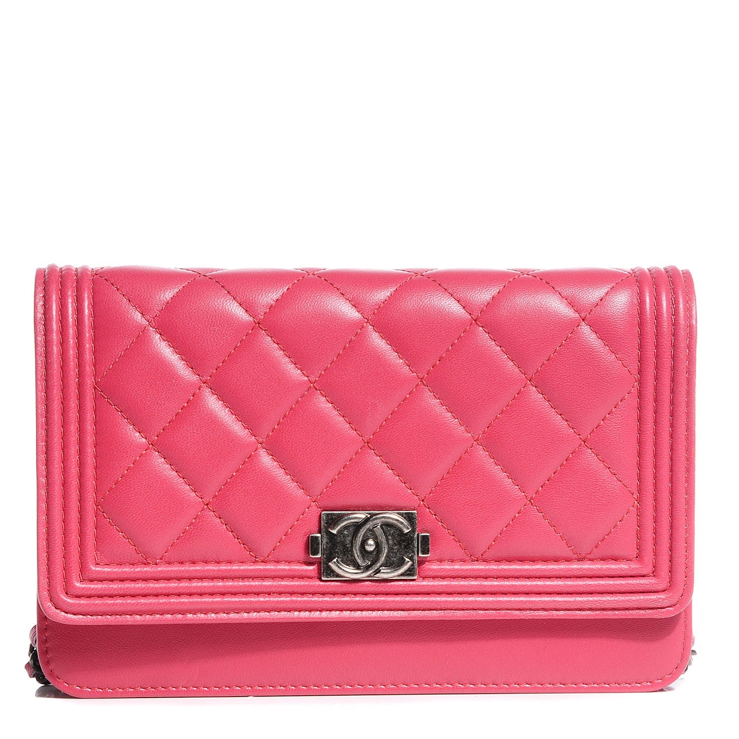 Chanel Lambskin Boy Wallet on Chain WOC Pink 1 of 8