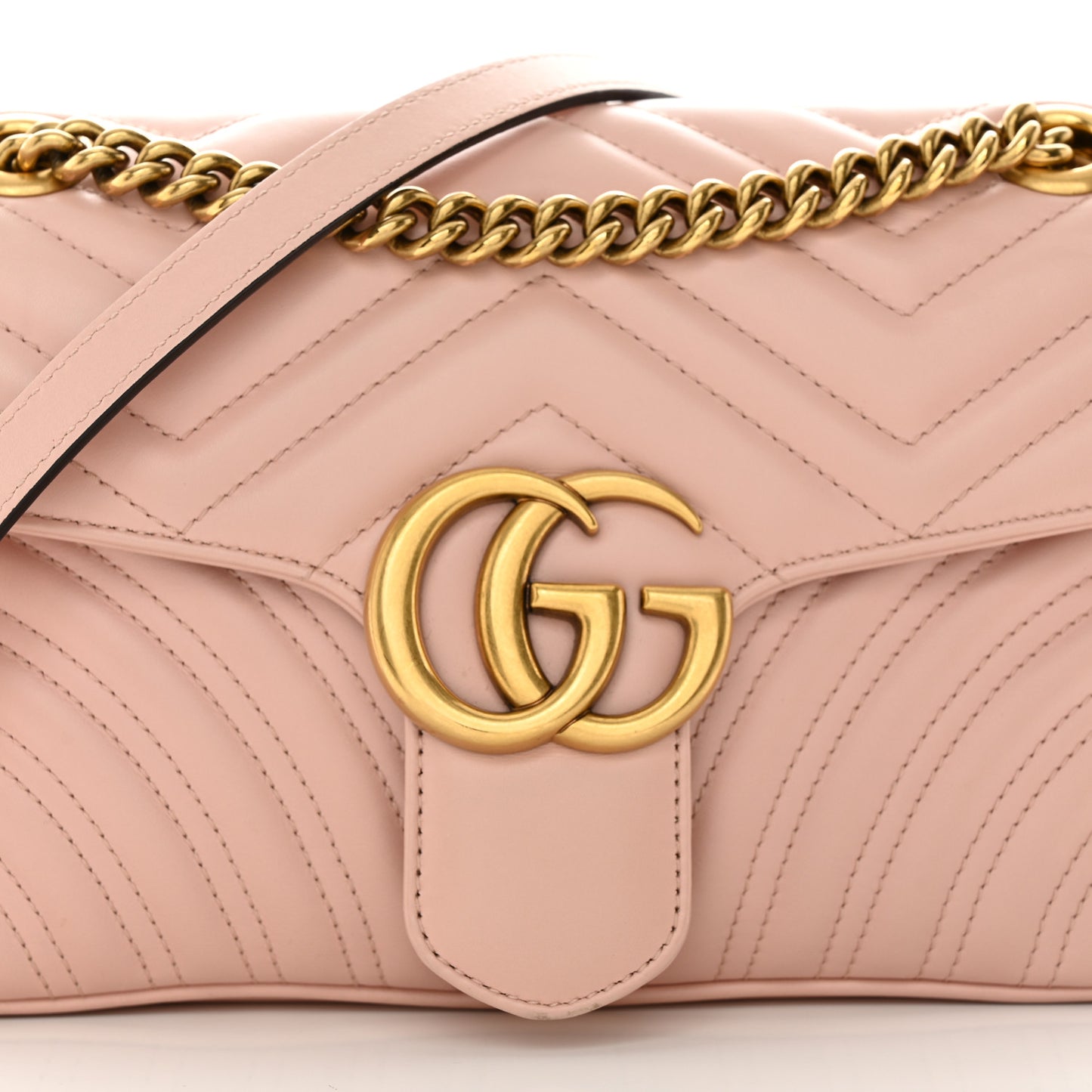 Calfskin Matelasse Small GG Marmont Shoulder Bag Perfect Pink