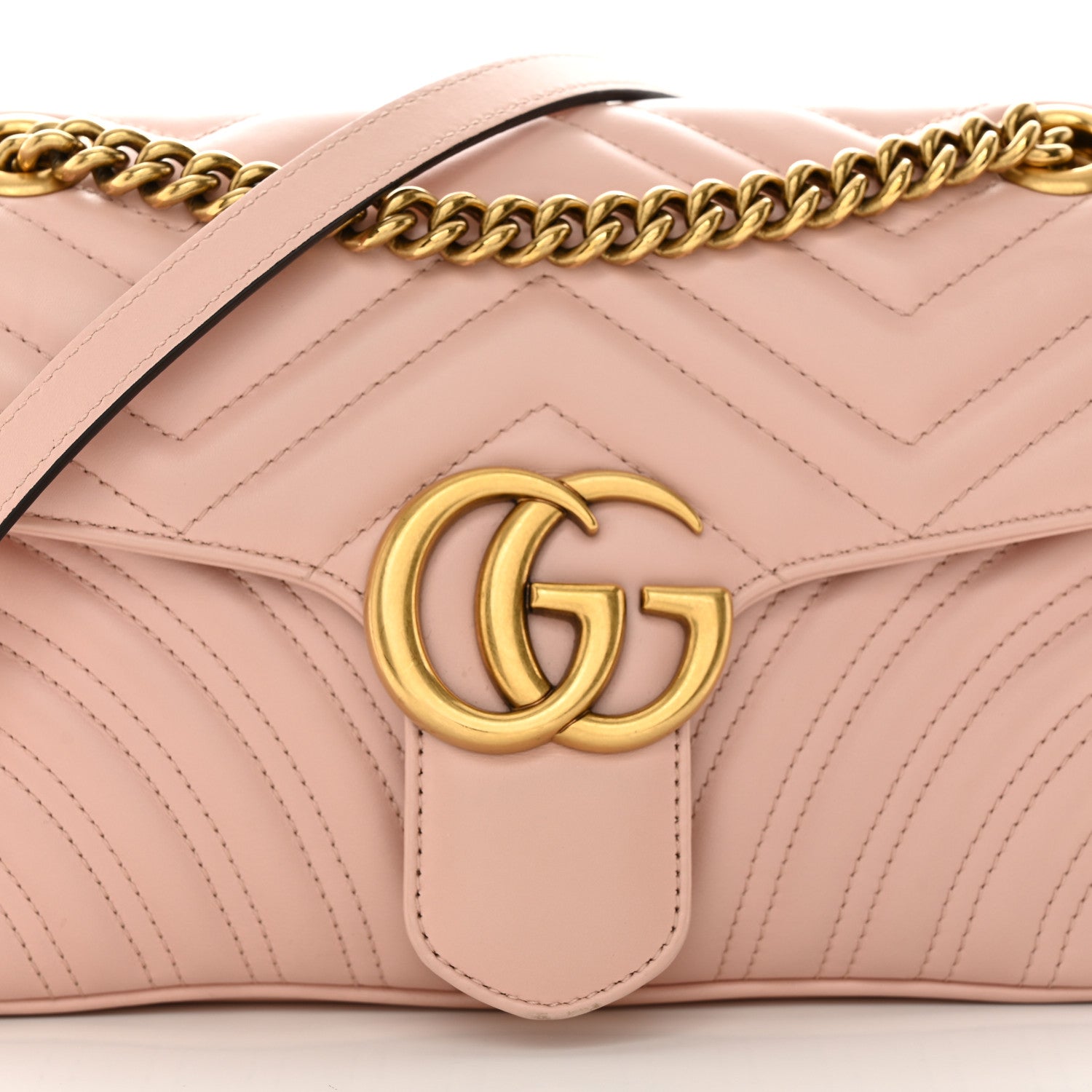 Gucci Calfskin Matelasse Small GG Marmont Shoulder Bag Perfect Pink 8 of 10