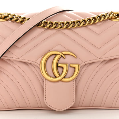 Gucci Calfskin Matelasse Small GG Marmont Shoulder Bag Perfect Pink 8 of 10