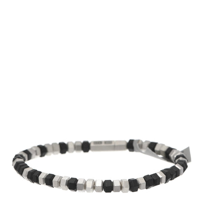 David Yurman Sterling Silver Rubber Hex Bead Bracelet Black 1 of 4