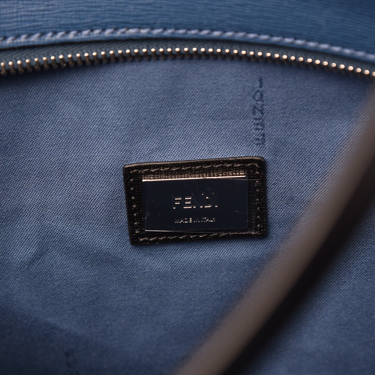 Fendi Vitello Elite Cuoio Monster Buggies Medium Roll Tote Black Multicolor Blue Cobalto 6 of 7