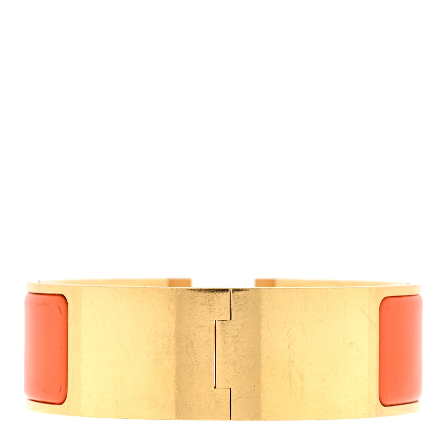 Enamel Wide Clic Clac H Bracelet GM Orange