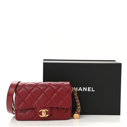 Chanel Caviar Quilted Small Twist Your Buttons Flap Burgundy 10 of 10
