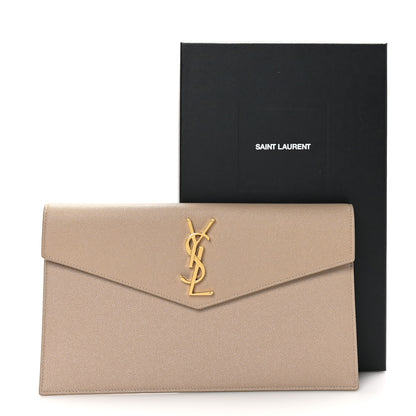Saint Laurent Grain De Poudre Uptown Pouch Dark Beige 8 of 8