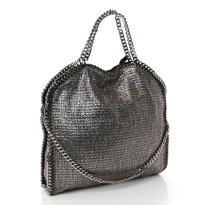 Stella McCartney Metallic Woven Boucle Falabella Fold Over Tote Dark Grey 3 of 9