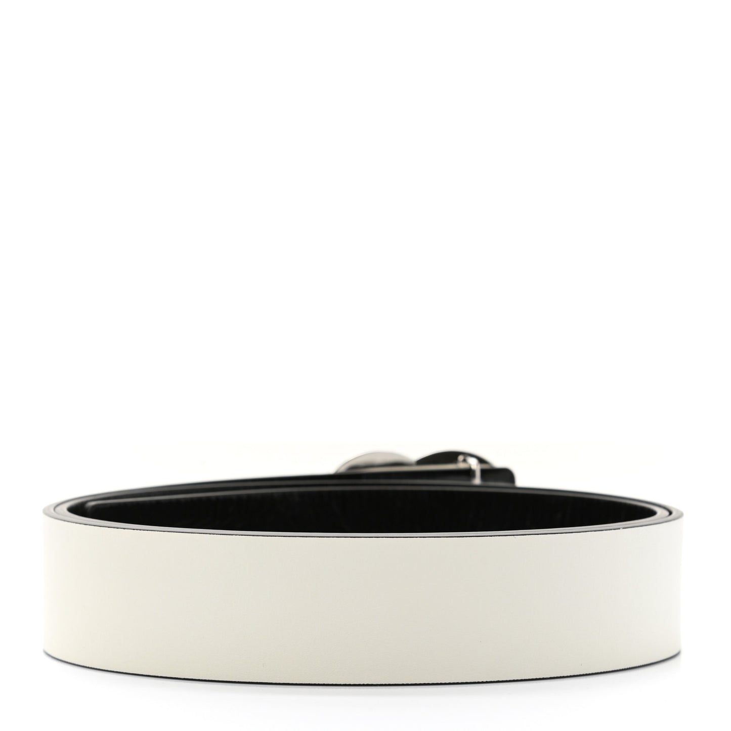 Patent Calfskin CC Reversible Belt 95 Black White
