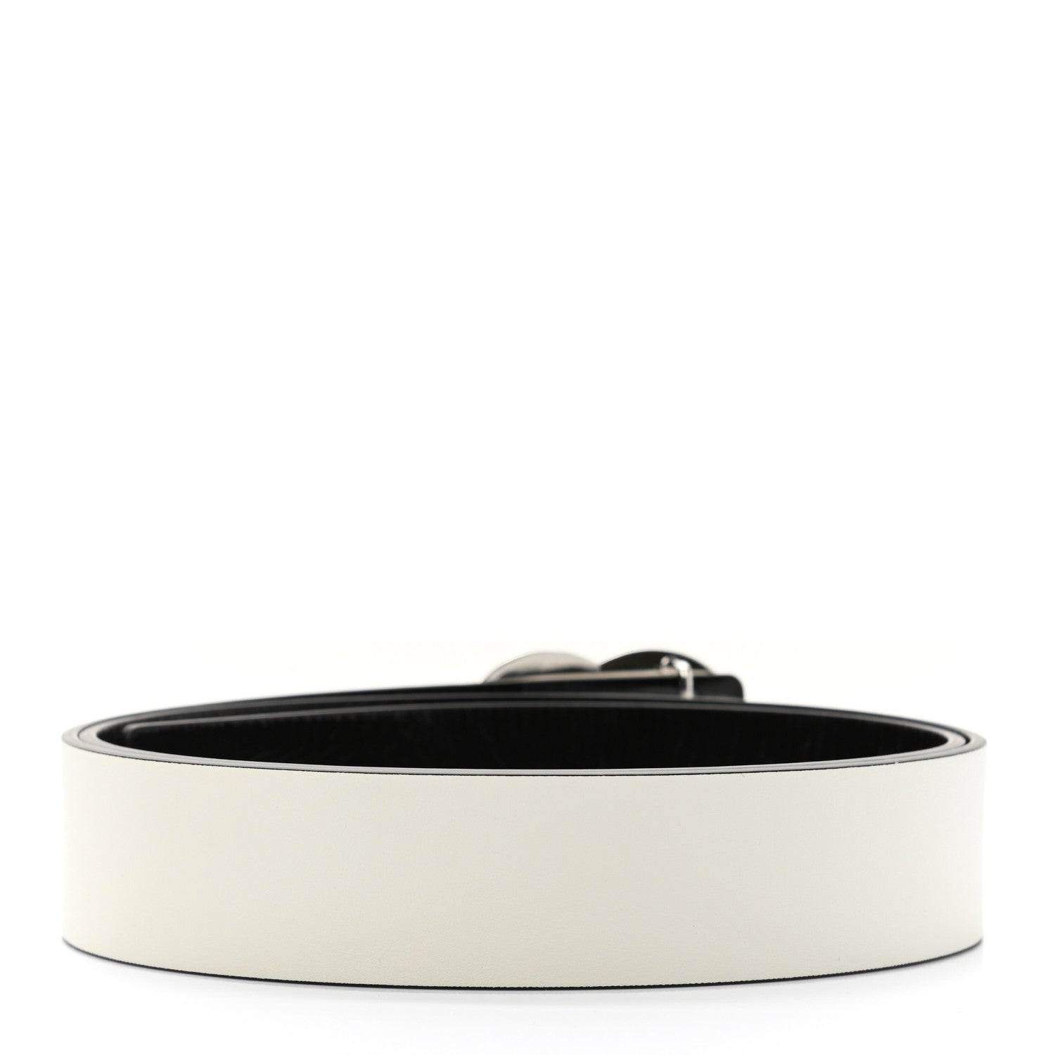 Chanel Patent Calfskin CC Reversible Belt 95 Black White 4 of 10