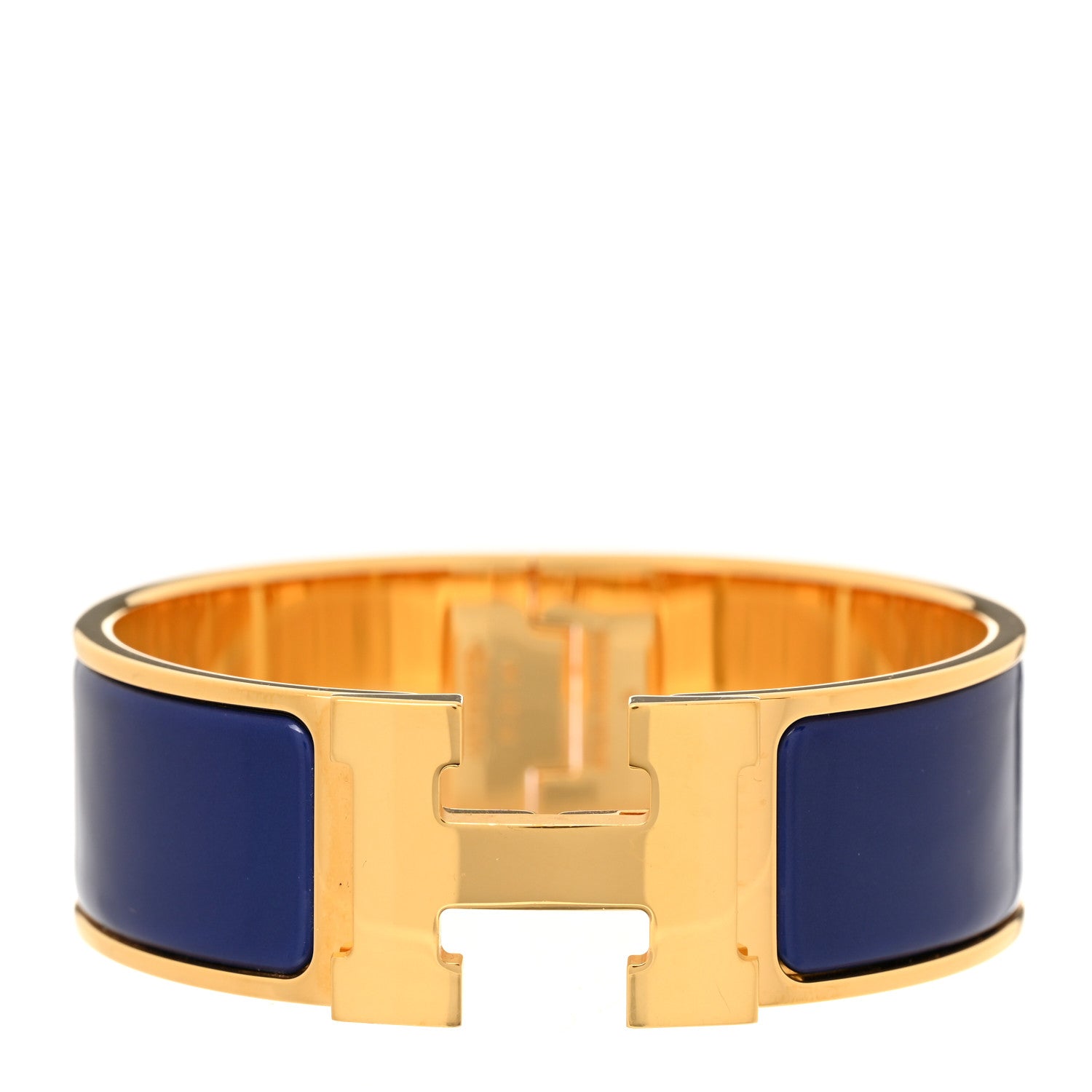 Hermes Enamel Wide Clic Clac H Bracelet GM Bleu Electrique 1 of 5