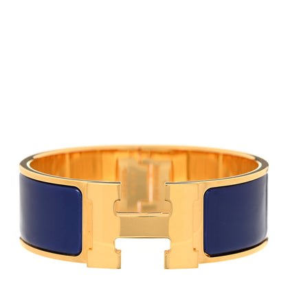 Hermes Enamel Wide Clic Clac H Bracelet GM Bleu Electrique 1 of 5