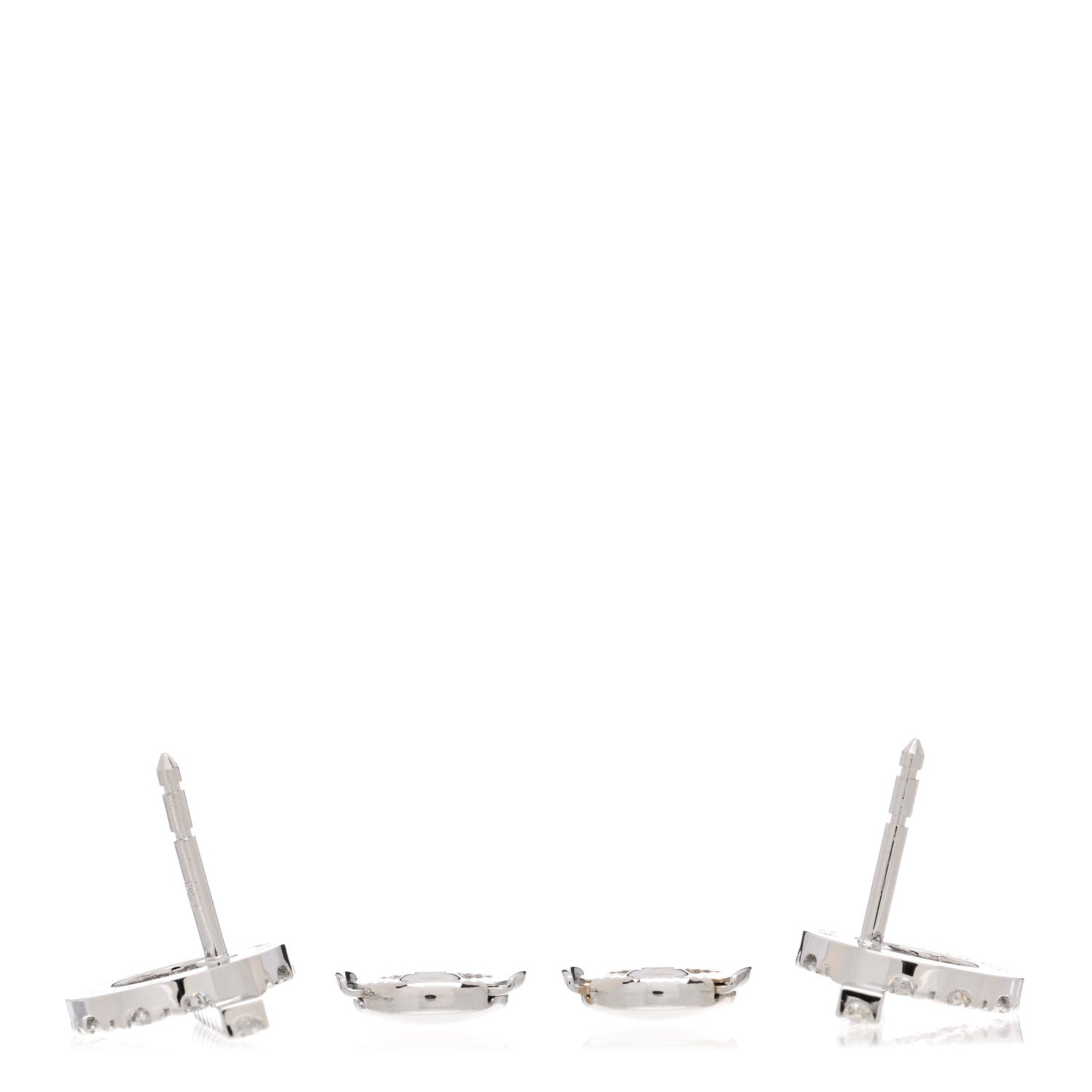 Hermes 18K White Gold Diamond Finesse Earrings 3 of 4