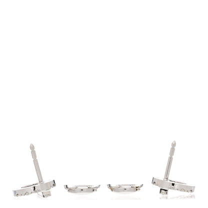 Hermes 18K White Gold Diamond Finesse Earrings 3 of 4