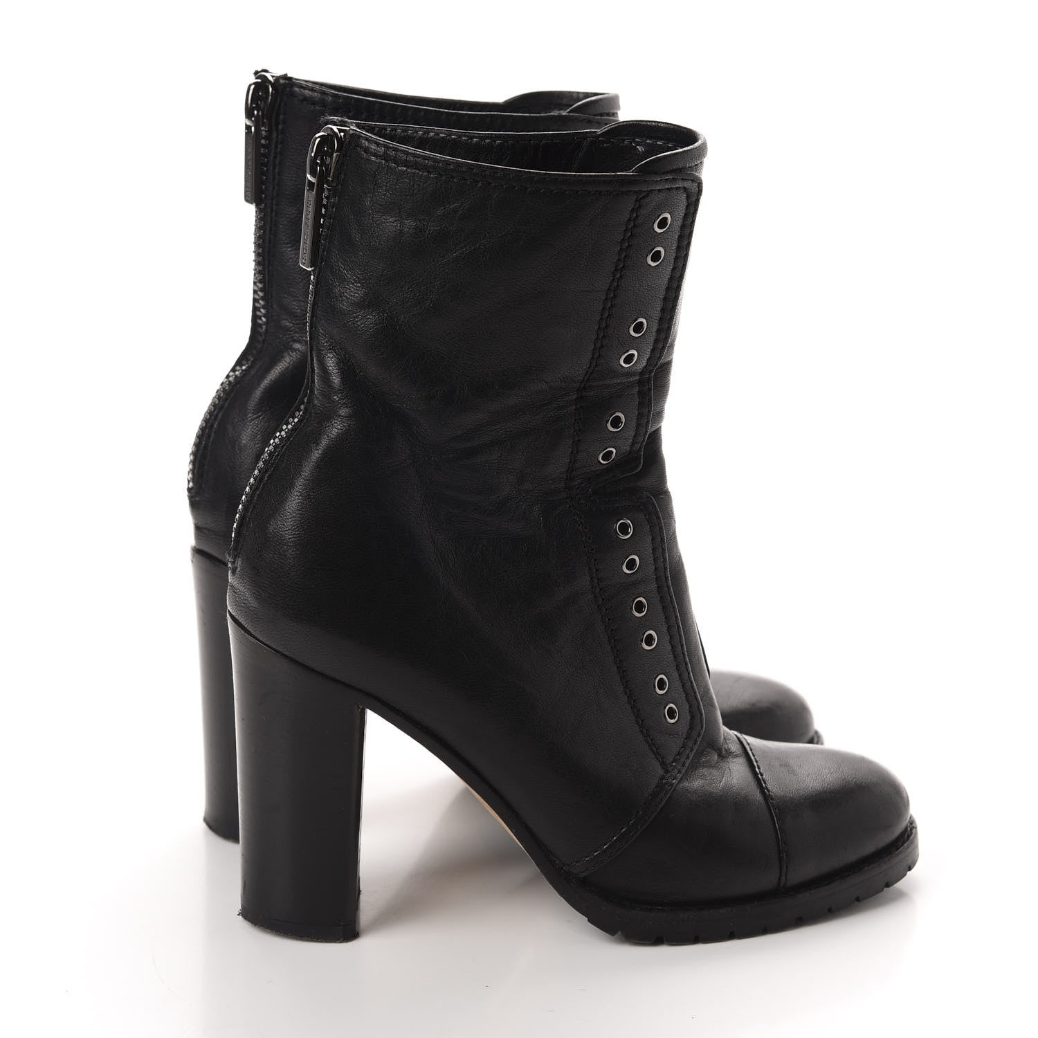 Jimmy Choo Lambskin Lace Up Combat Boots 36.5 Black 4 of 8
