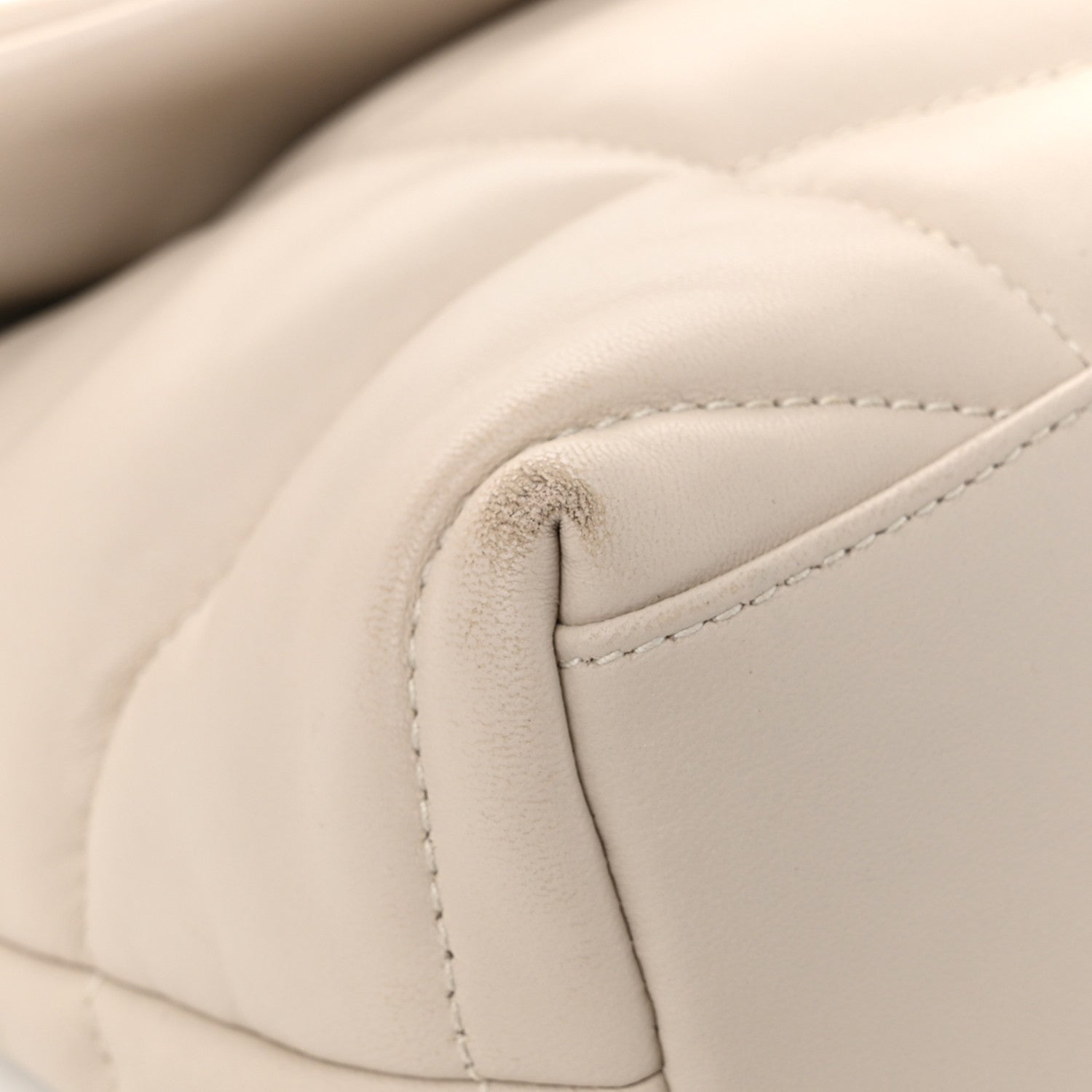 Saint Laurent Lambskin Quilted Toy Loulou Puffer Monogram Chain Satchel Crema Soft 11 of 14