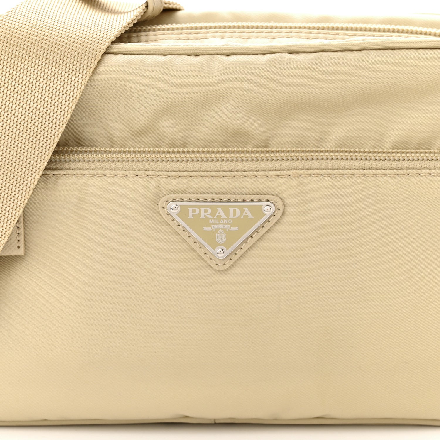 Prada Re-Nylon Vela Saffiano Double Zip Shoulder Bag Deserto 8 of 11