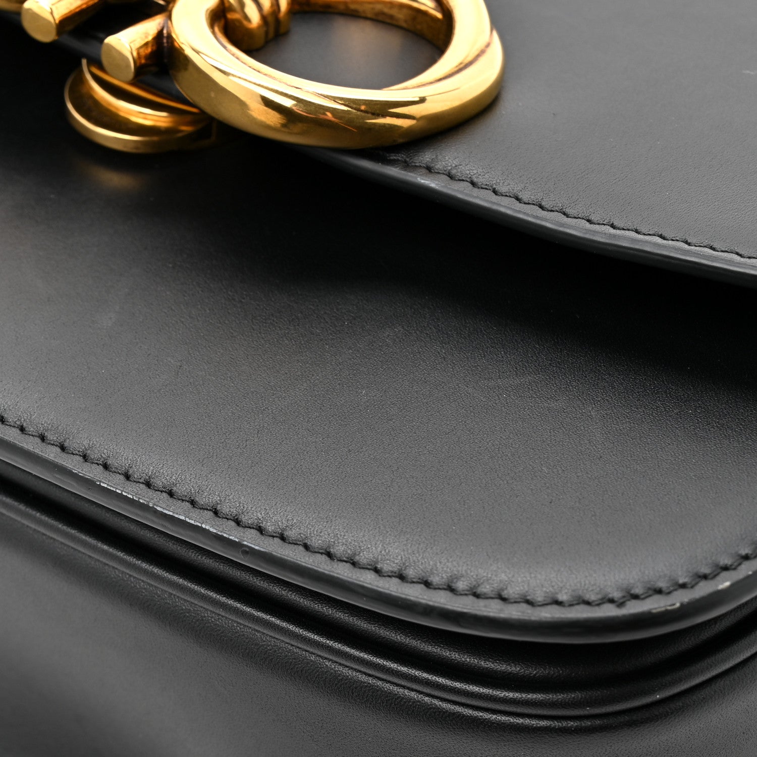 Salvatore Ferragamo Calfskin Gancini Shoulder Bag Black 14 of 15