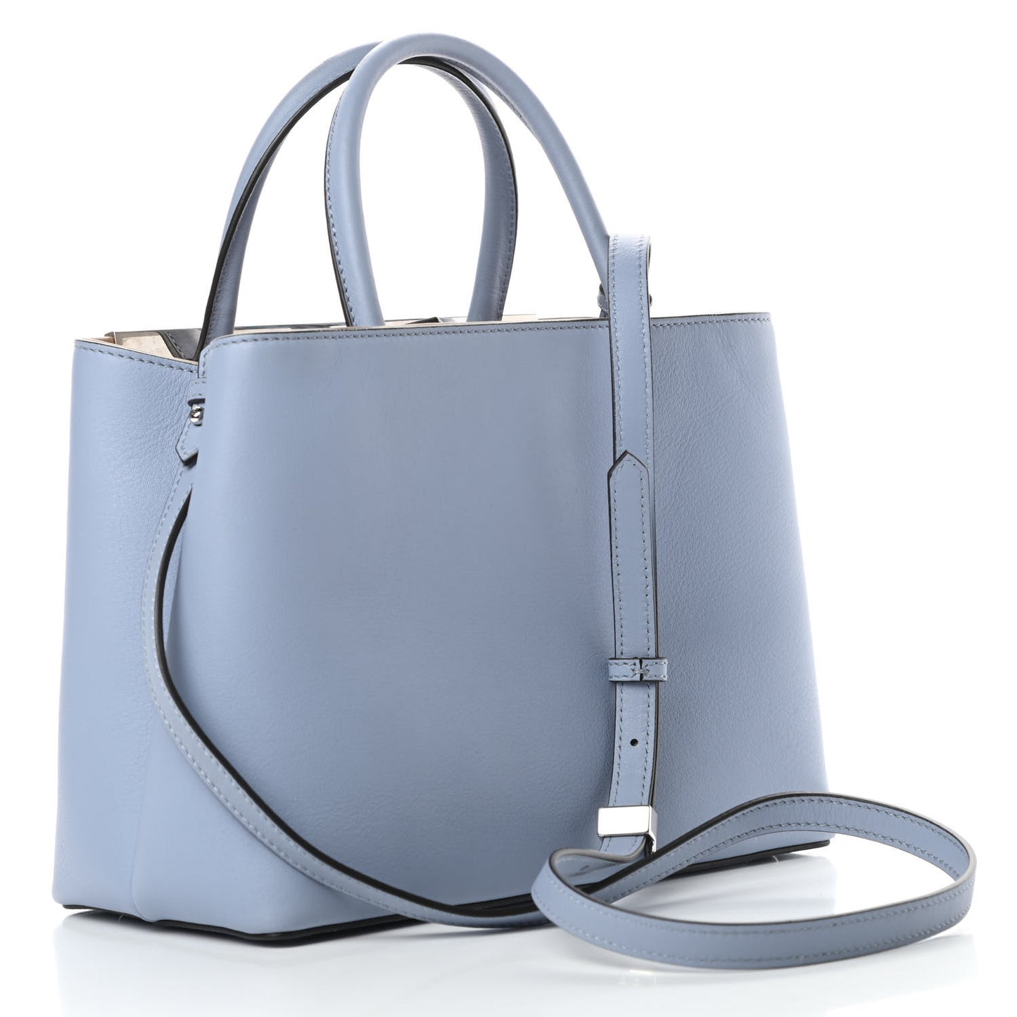 Vitello Dolce Century Petite 2Jours Tote Azzurro Sky Cuoio