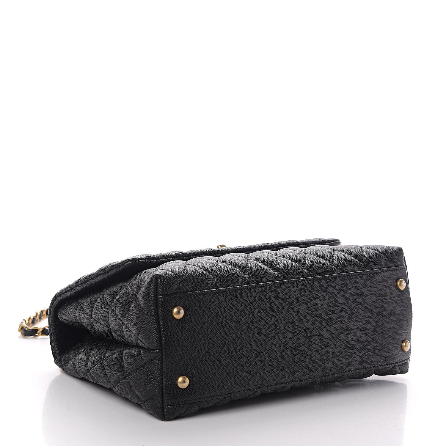 Chanel Caviar Elaphe Quilted Small Coco Handle Flap Black 3 of 8