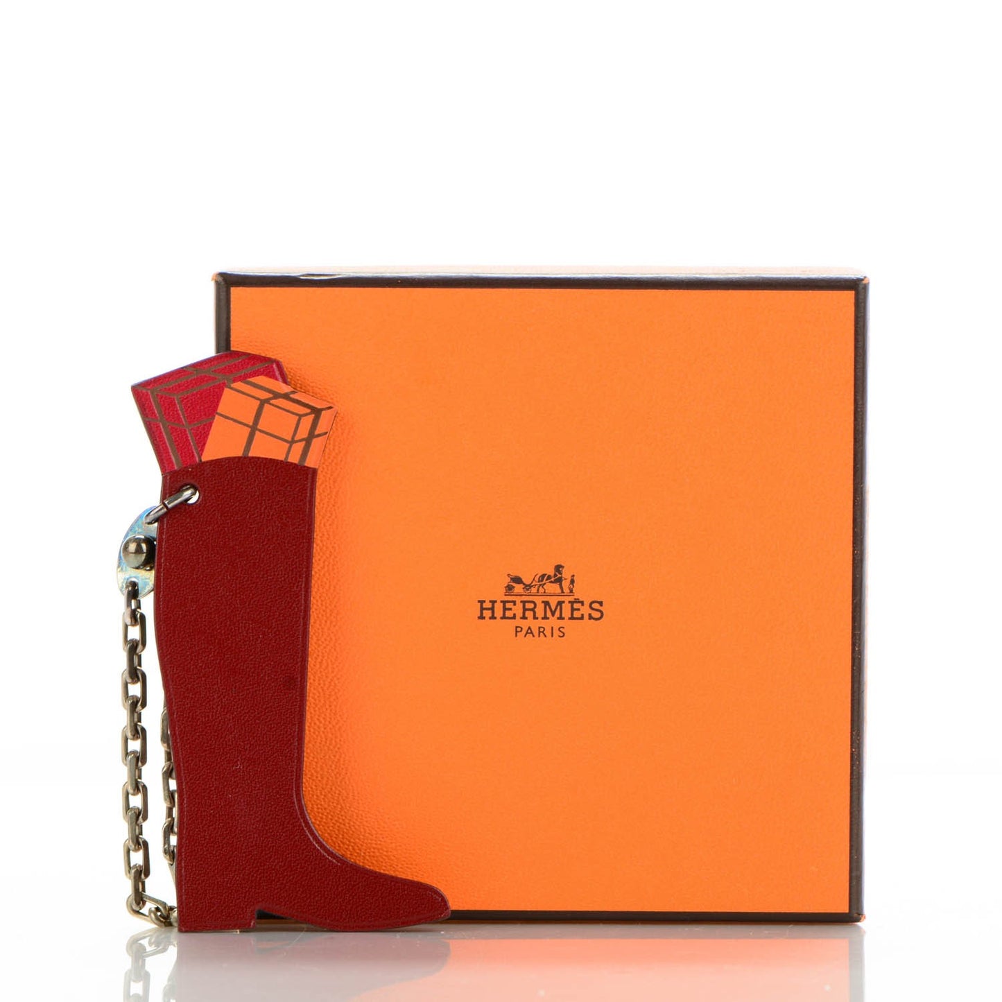 Tadelakt Boot Bag Charm Rouge H