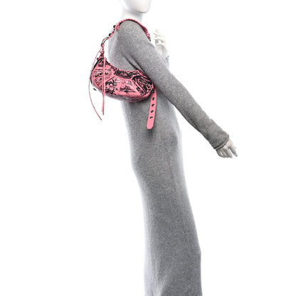 Balenciaga Agneau Arena Graffiti Le Cagole Shoulder Bag XS Sweet Pink 2 of 12