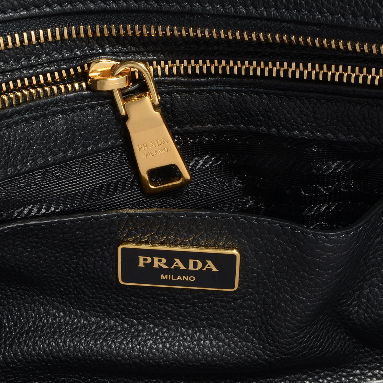 Prada Vitello Grain Tote Black 7 of 11