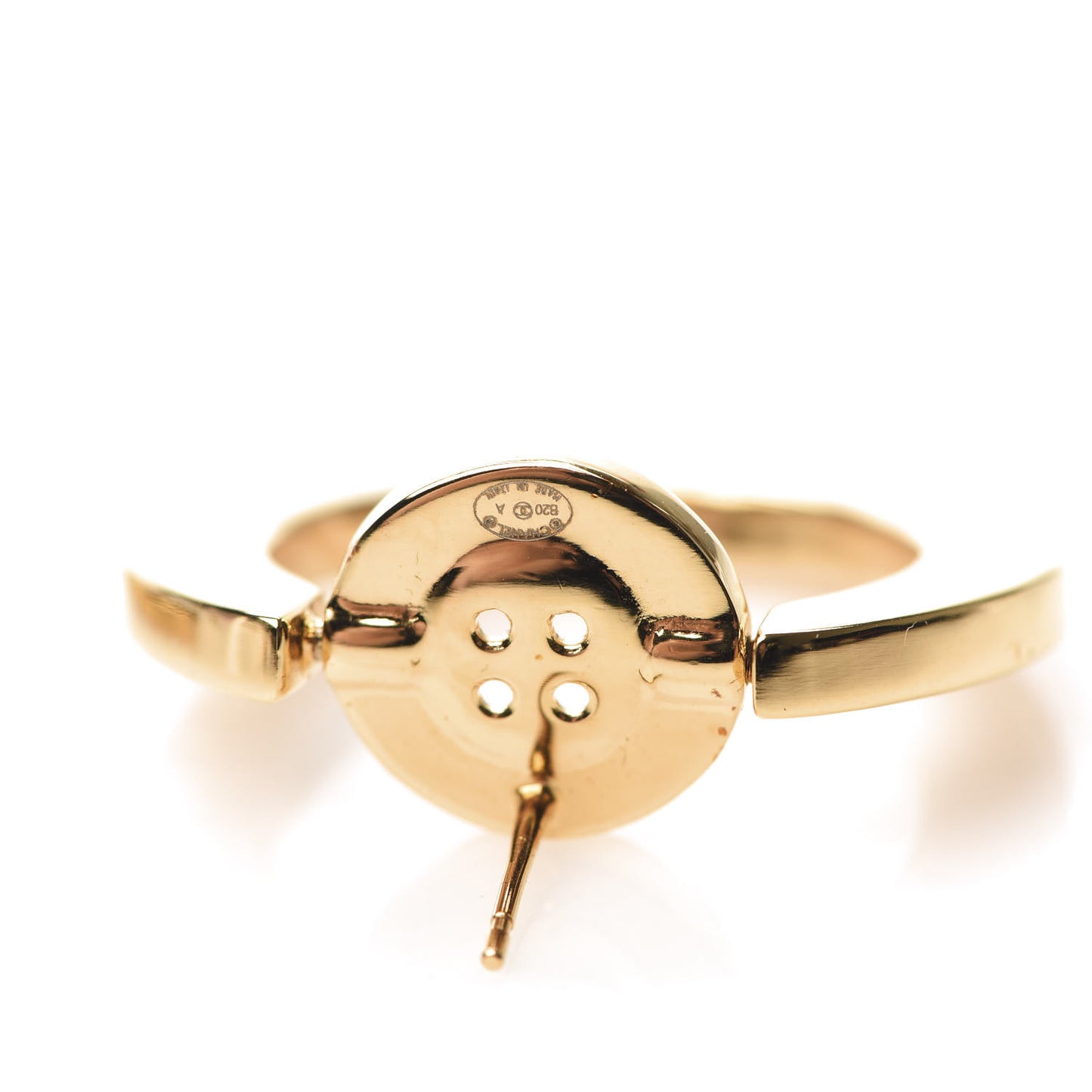 Metal Paris Button Hoop Earrings Gold